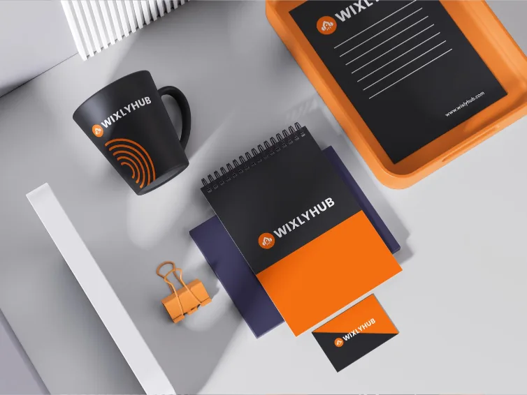 WixlyHub branded stationery and merchandise